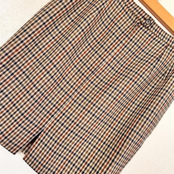 vintage 70s wool mini skirt plaid lined women's size small - Picture 4 of 7